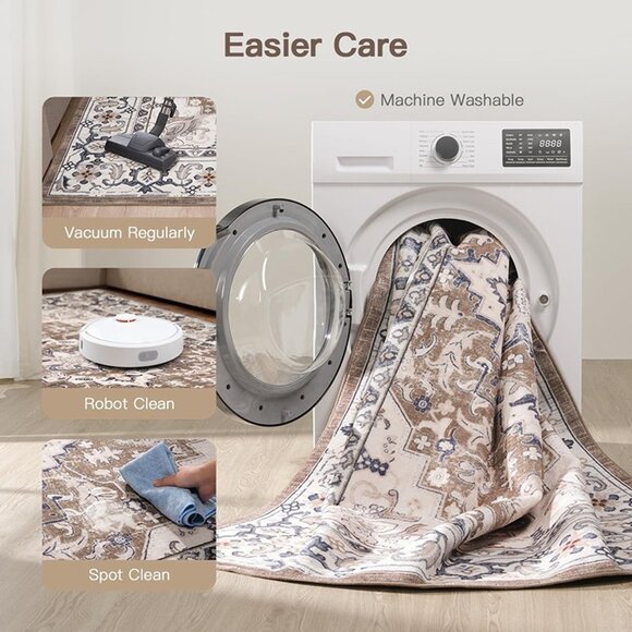 NEW 5x7 Area Rugs for Living Room, Washable Area Rug, Rugs for Bedroom - Picture 5 of 8